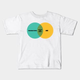 Venn Diagram Me Triceratops Lifeless and horny Kids T-Shirt